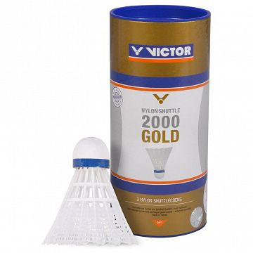 Victor Nylonshuttle 2000 Gold - Medium White 3szt.