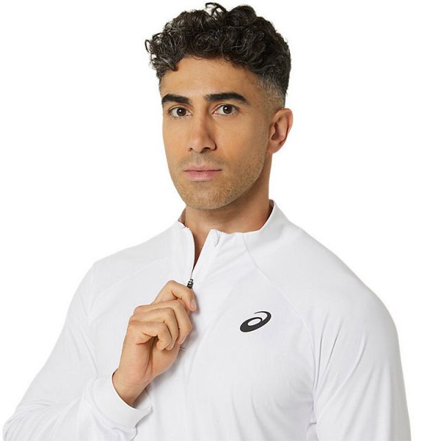 ASICS Court LS 1/2 Zip Top Brilliant White