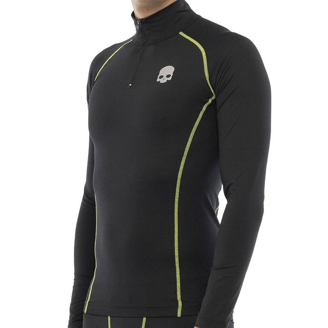 Hydrogen Essential Zipped Second Skin Longsleeve Black / Yellow