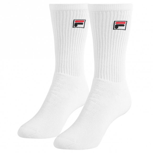 FILA Performance Long Frottee Socks 2P White